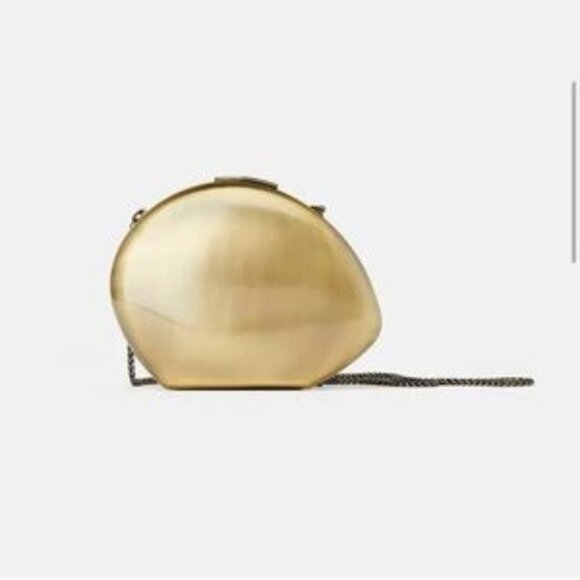 ZARA METALLIC MINAUDIÈRE BAG GOLDEN - Picture 3 of 6
